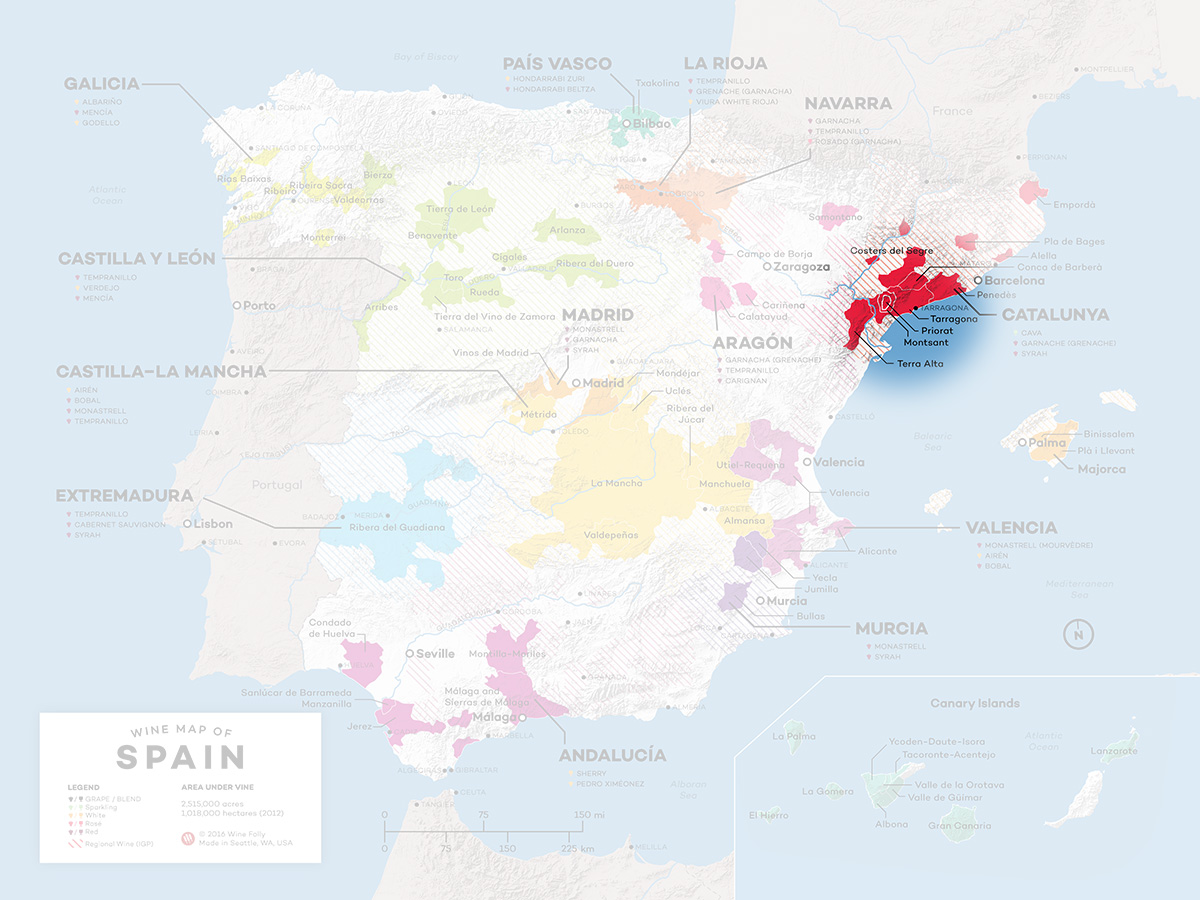 Location of Priorat in Spain.